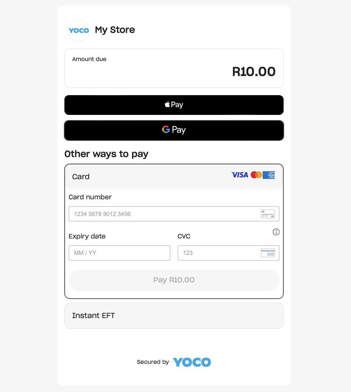 Checkout - Yoco Online Payments